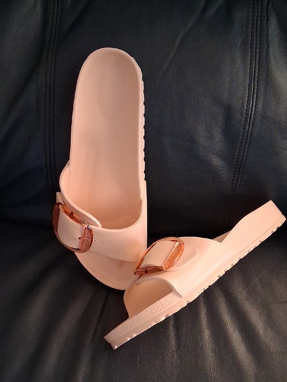 Birkenstock Madrid Big Buckle Light Rose Slide Sandals NWOT Sz 41 - Picture 3 of 10